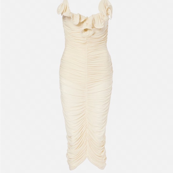 NWT Magda Butrym Semi-sheer ruched jersey midi dress
